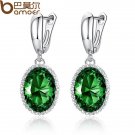 Bamoer Luxury Big Green Stone Drop Earrings For Women Earrin 5 E4R