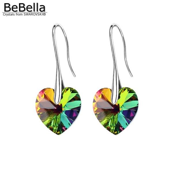 Bebella Crystal Heart Pendant Eardrop Earrings Made With Cry 2 E4R