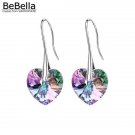 Bebella Crystal Heart Pendant Eardrop Earrings Made With Cry 3 E4R