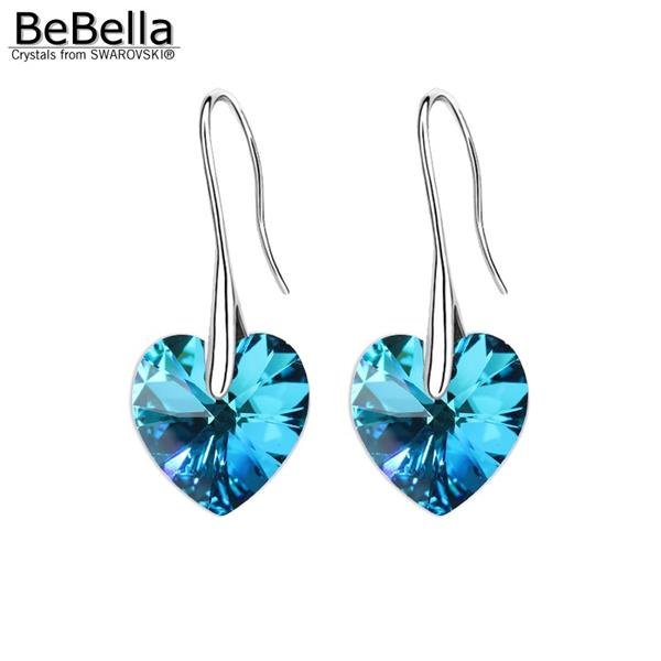 Bebella Crystal Heart Pendant Eardrop Earrings Made With Cry 4 E4R
