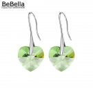 Bebella Crystal Heart Pendant Eardrop Earrings Made With Cry 5 E4R