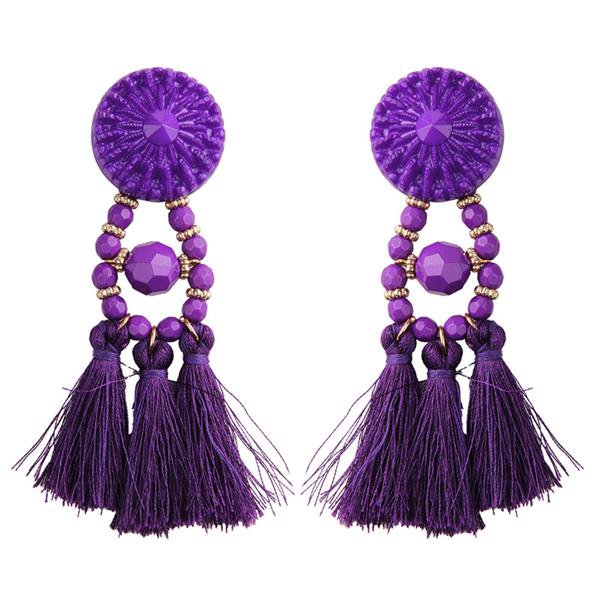 Best Lady New Arrival Beads Long Big Earrings Tassel We 2 E4R