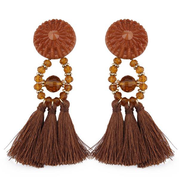 Best Lady New Arrival Beads Long Big Earrings Tassel We 3 E4R