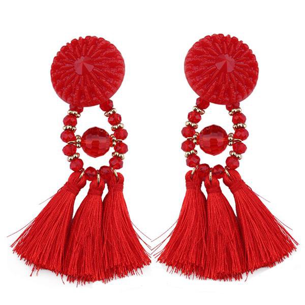 Best Lady New Arrival Beads Long Big Earrings Tassel We 4 E4R