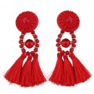 Best Lady New Arrival Beads Long Big Earrings Tassel We 4 E4R