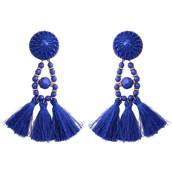 Best Lady New Arrival Beads Long Big Earrings Tassel We E4R