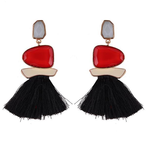 Best Lady New Fringed Statement Earrings Wedding Tassel E4R