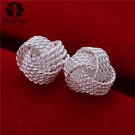 Best Quality Silver Color Ball Stud Earrings Fashion Design E4R