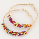 Bohemian Beads Hoop Earrings For Women Jewelry Fashion Gold E4R