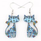 Bonsny Drop Cat Earrings Dangle Long Acrylic Pattern Earring 2 E4R