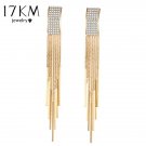 Brand New Gold Color Long Crystal Tassel Dangle Earring 2 E4R