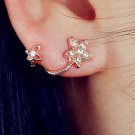 Brand New Rose Gold Color Crystal Flower Earrings Luxur E4R