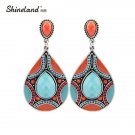 Brincos New Drop Earrings For Women Ethnic Vintage Silver Co E4R