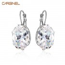 Carsinel Silver Color Big Oval Zircon Hoop Earrings For Wome 2 E4R