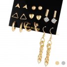 Christmas Gift Gold Color Colorful Crystal Heart Bead S 2 E4R
