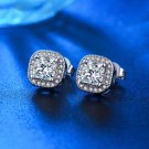 Classic Design Sliver Color Princess Cut Big Square Cz Cubic 2 E4R
