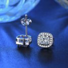 Classic Design Sliver Color Princess Cut Big Square Cz Cubic 3 E4R