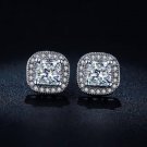 Classic Design Sliver Color Princess Cut Big Square Cz Cubic E4R