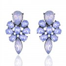 Classic Flower Design Retro Crystal Stud Earrings Elegant Wo 2 E4R