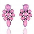 Classic Flower Design Retro Crystal Stud Earrings Elegant Wo E4R