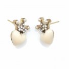 Crown Europe Fangzuan Fresh Peach Heart Earrings Small Cute 2 E4R
