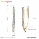 Cubic Zirconia Geometric Gold Color Big Hoop Earrings For Wo 2 E4R