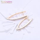Cubic Zirconia Geometric Gold Color Big Hoop Earrings For Wo E4R