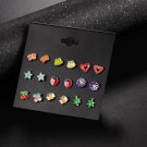 Danze 9 Pairs Lot Cute Resin Small Animal Fox Frog Bear Owl E4R