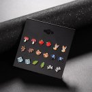 Danze 9 Pairs Lot Cute Resin Small Animal Fox Frog Bear Owl E4R