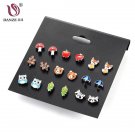 Danze 9 Pairs Lot Cute Resin Small Animal Fox Frog Bear Owl 4 E4R