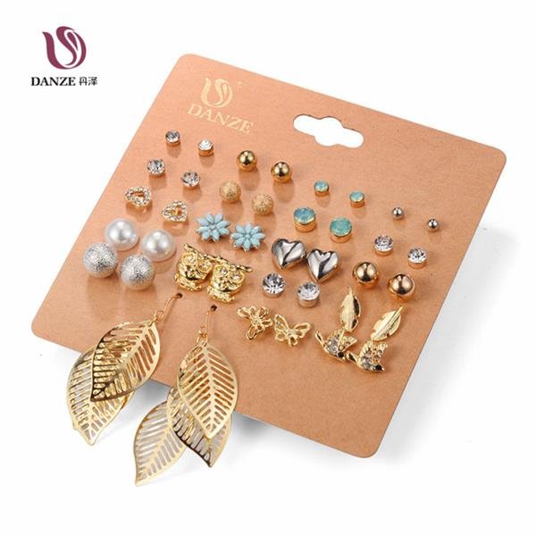 Danze Punk 20 Pairs Pack Set Brincos Mixed Stud Earrings For 3 E4R