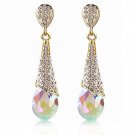 Dlshtmb Austrian Long Blue Crystal Earrings Colorful Fancy W E4R