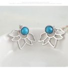 Docona Trendy Natural Stone Earrings Gold Silver Color Alloy E4R