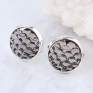 Doreenbeads Handmade Drusy Resin Beads Round Earrings Mermai E4R