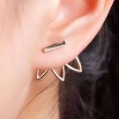 Doreenbeads Vintage Lotus Earrings Metal Bar Stud Earrings F E4R
