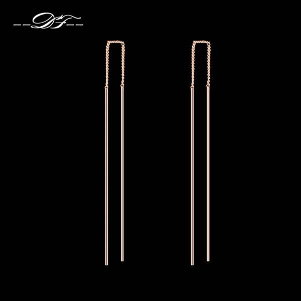 Double Fair Simple Strip Bar Long Line Chain Drop Dangle Ear 2 E4R
