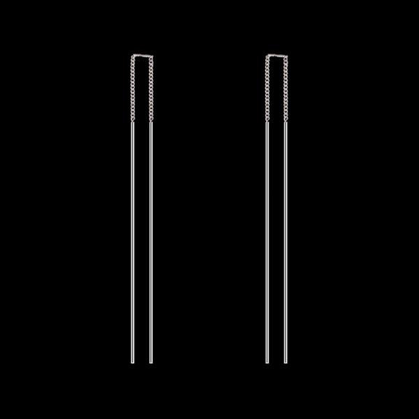 Double Fair Simple Strip Bar Long Line Chain Drop Dangle Ear 3 E4R
