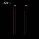 Double Fair Simple Strip Bar Long Line Chain Drop Dangle Ear E4R