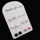 Earrings Brand New 6 Pairs Ball Alloy Crystal Stud Earrings E4R
