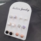 Earrings Brand New 6 Pairs Ball Alloy Crystal Stud Earrings 2 E4R