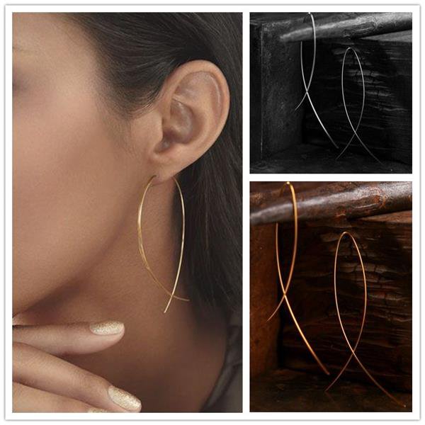 Ek143 New Brand Simplicity Fish Shaped Design Hoop Copper Wi E4R