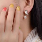 Ek654 New Brincos Boucle Bijoux Butterfly Imitation Pearl Cr E4R