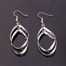 Ek927 New Fashion Punk Brincos Twist Rhombus Hollow Leaf Big 2 E4R