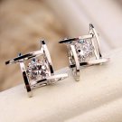 Elegant And Charming Black Rhinestone Full Crystals Square S 2 E4R