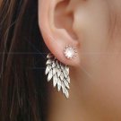Es101 Women S Angel Wings Stud Earrings Inlaid Crystal Alloy E4R