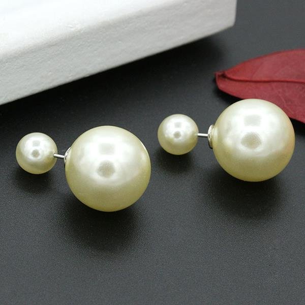 Es798 Earrings Double Sided Simulated Pearls Stud Earrings B 2 E4R