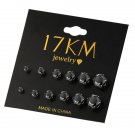 Fashion 6 Pair Set Punk Accessories Crystal Stud Earrin E4R