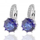 Fashion Alloy Silver Color 10 Color Geometry Crystal Earring E4R