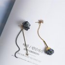 Fashion Korean Elegant Cloth Art Flower Long Earrings R 4 E4R