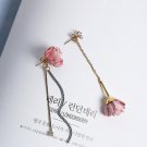 Fashion Korean Elegant Cloth Art Flower Long Earrings R 5 E4R